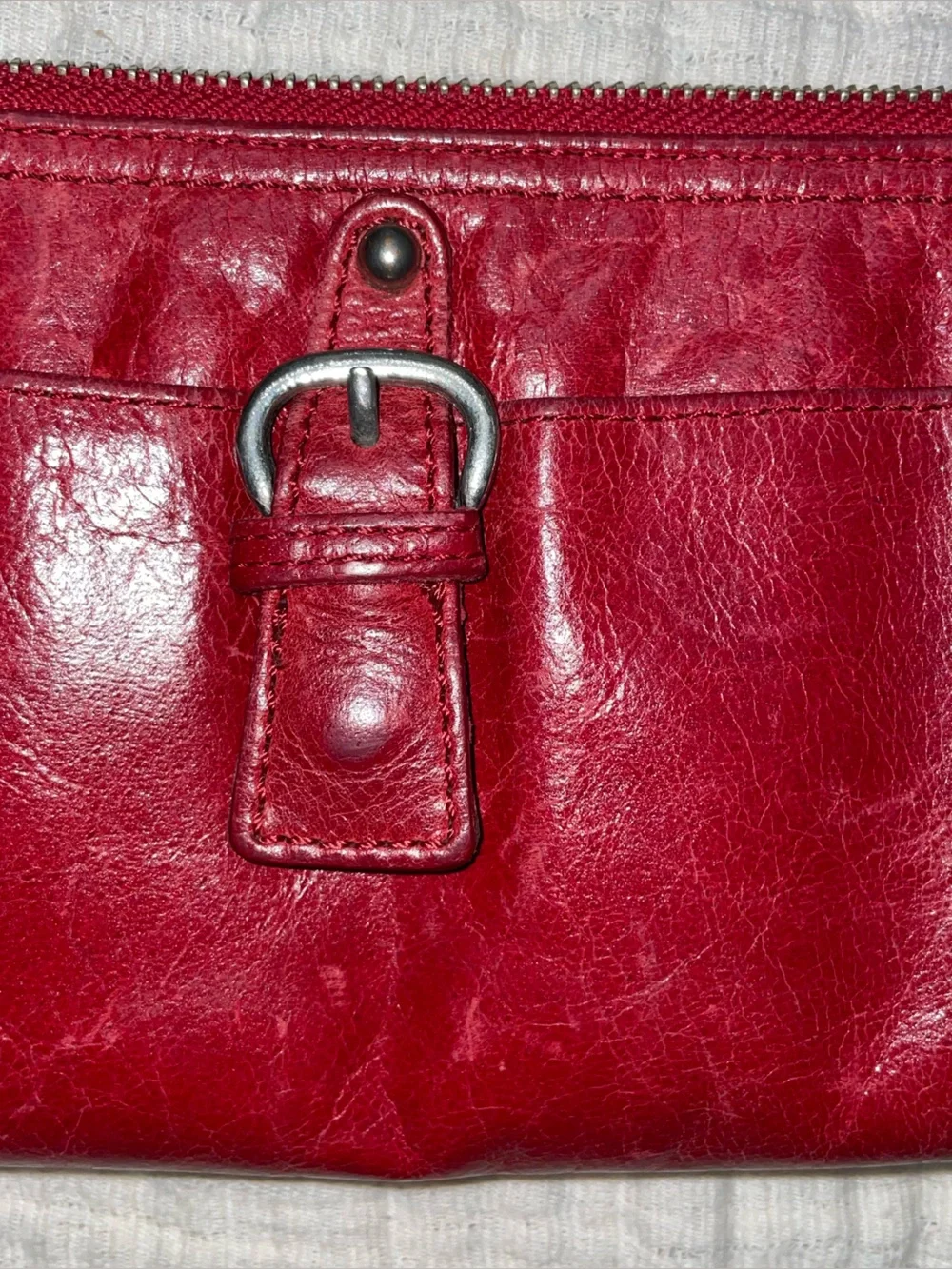 TANO Red Leather Clutch Wallet  Large Travel